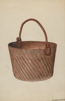 Wrought Iron Kettle, c. 1938. Creator: Arthur Stewart