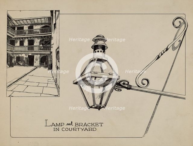Wrought Iron Lamp, c. 1936. Creator: Ray Price.
