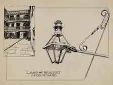 Wrought Iron Lamp, c. 1936. Creator: Ray Price
