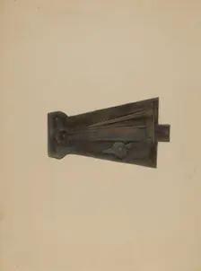 Wrought Iron Latch Lock, c. 1936. Creator: Henry Meyers