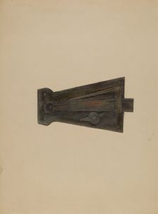 Wrought Iron Latch Lock, c. 1936. Creator: Henry Meyers