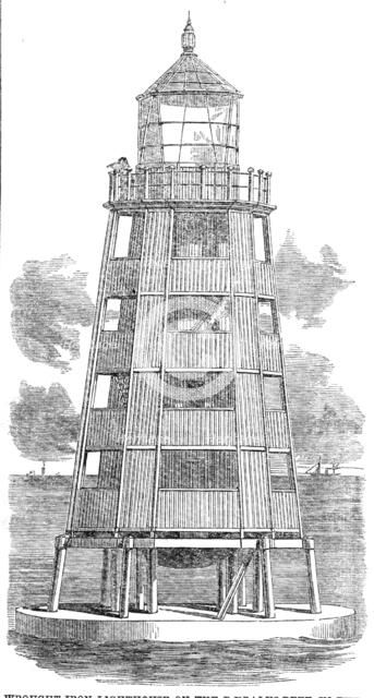 Wrought-iron lighthouse on the Daedalus Reef, in the Red Sea, 1862. Creator: Unknown.