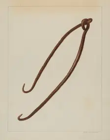 Wrought Iron Pot Hooks, c. 1938. Creator: Fred Hassebrock