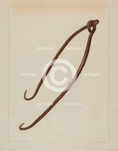 Wrought Iron Pot Hooks, c. 1938. Creator: Fred Hassebrock.