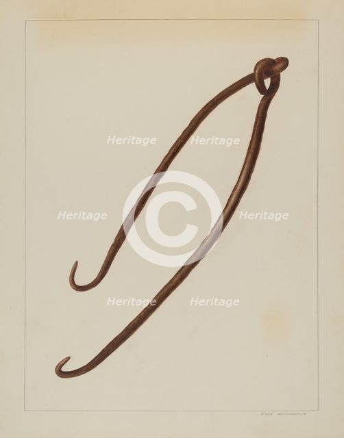 Wrought Iron Pot Hooks, c. 1938. Creator: Fred Hassebrock.