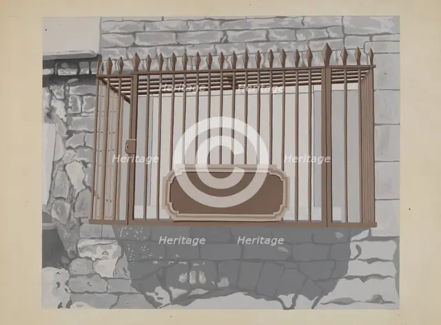 Wrought Iron Railing, c. 1936. Creator: Joseph L. Boyd.