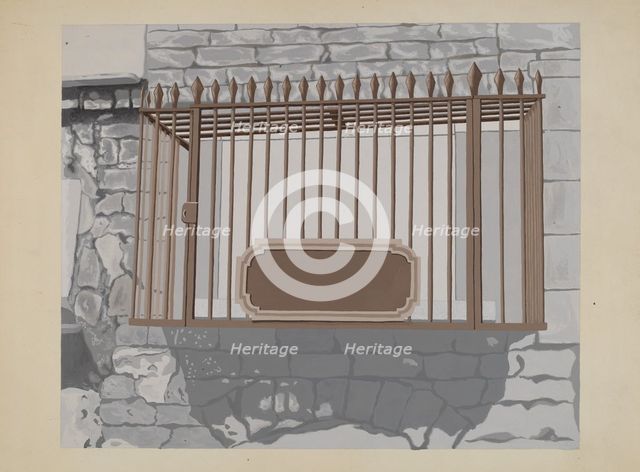 Wrought Iron Railing, c. 1936. Creator: Joseph L. Boyd.