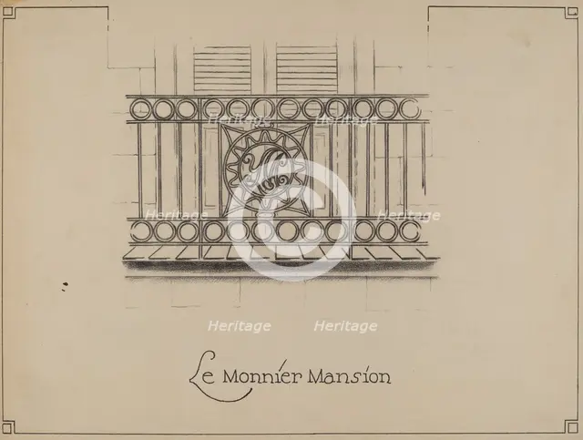 Wrought Iron Railing, c. 1936. Creator: Ray Price.