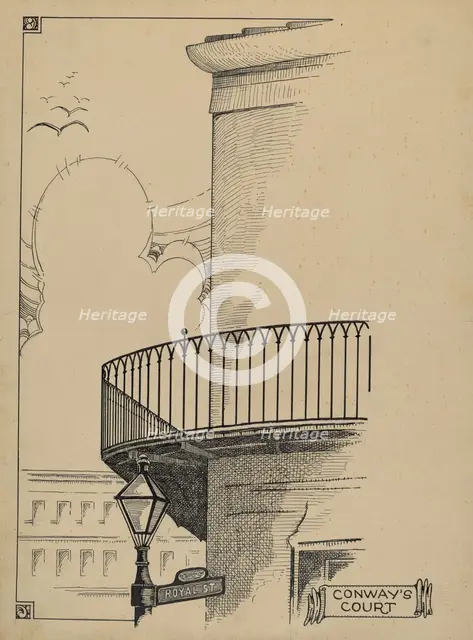 Wrought Iron Railing, c. 1936. Creator: Thomas Byrne.