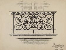 Wrought Iron Railing, c. 1936. Creator: Thomas Byrne