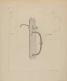 Wrought Iron Thumb Latch, c. 1936. Creator: Donald Streeter