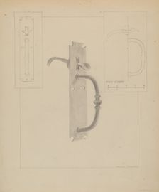 Wrought Iron Thumb Latch, c. 1936. Creator: Donald Streeter