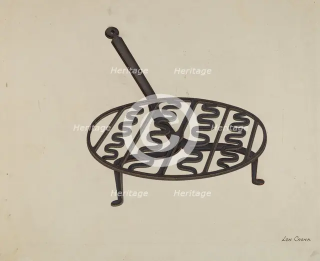 Wrought Iron Trivet, c. 1941. Creator: Lon Cronk.