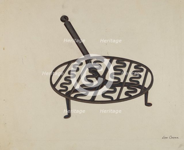 Wrought Iron Trivet, c. 1941. Creator: Lon Cronk.