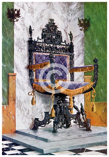 Wrought steel chair, 1910.Artist: Edwin Foley