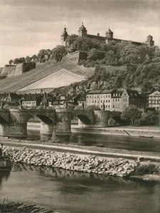 Wurzburg - Old Main Bridge and Marienberg-Fortress 1931. Artist: Kurt Hielscher