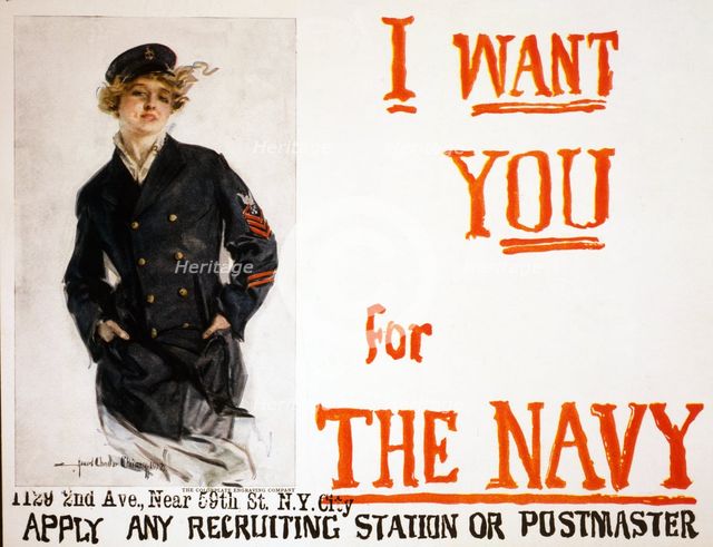WW1 Recruitment Poster for the US Navy, 1917.