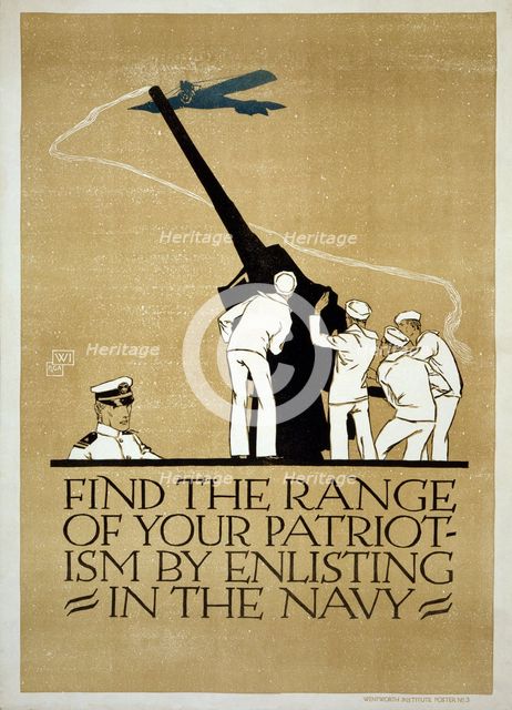 WW1 US Navy Recruitment Poster, 1918. 