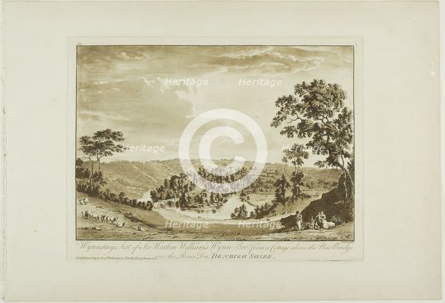 Wynnstay, Seat of Sir Watkin Williams Wynn Bart from a Cottage above the New Bridge over the..., 177 Creator: Paul Sandby.