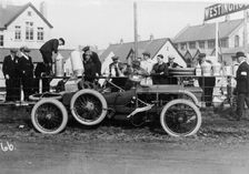 T Thornycroft with his Thornycroft car at a TT race, 1908