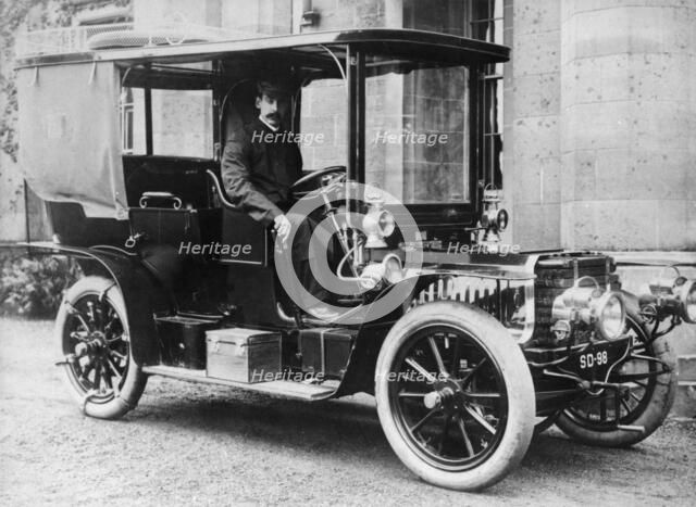 T Thornycroft in a 1903 Gladiator, (c1903?). Artist: Unknown