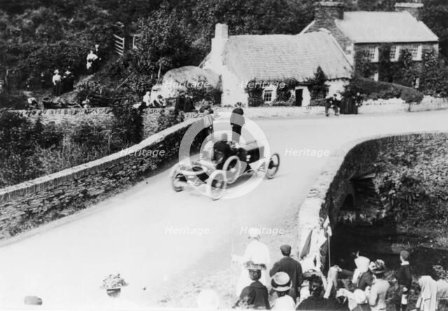 T Thornycroft in a TT race, 1908. Artist: Unknown