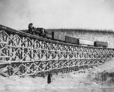 T.V.R.R. Bridge, head of Fox Gulch, 1916. Creator: Frank G. Carpenter