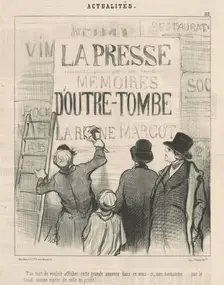 T'as tort de vouloir afficher cette cette grande annonce ..., 19th century. Creator: Honore Daumier