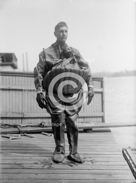 T. Aud in Life Saving Suit, 1916. Creator: Harris & Ewing.