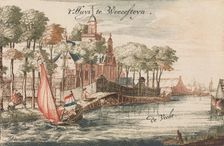 t Huys Weeresteyn by the river Vecht in: Tooneel Der Voornaamste Nederlands Huizen, En ..., n.d.. Creator: Johannes Leupenius