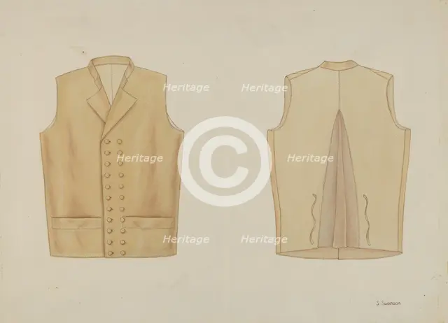 T. Jefferson's Vest, c. 1936. Creator: Syrena Swanson.