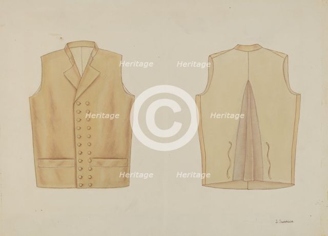 T. Jefferson's Vest, c. 1936. Creator: Syrena Swanson.