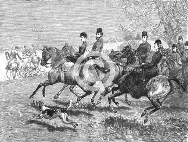 ''T.R.H. The Prince and Princess of Wales with their family in the Hunting Field', 1891. Creator: Unknown.