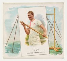 T. Ray, Pole Vault, from World's Champions, Second Series (N43) for Allen & Ginter Cigaret..., 1888. Creator: Allen & Ginter