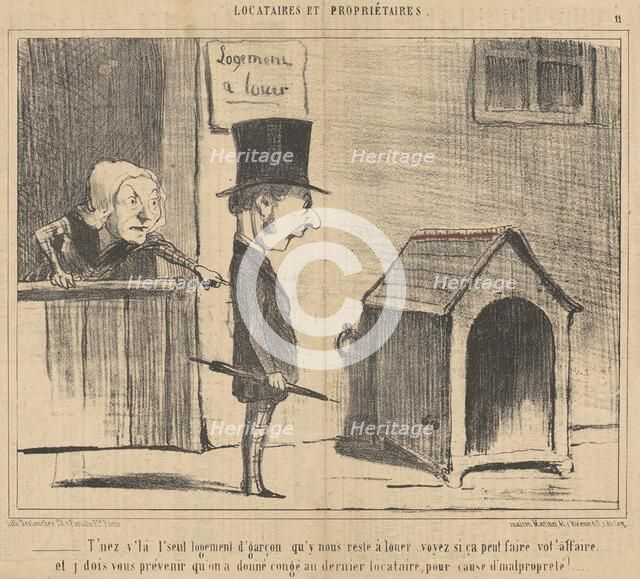 T'nez v'la l'seul logement d'garçon ..., 19th century. Creator: Honore Daumier.