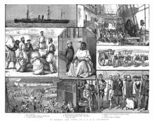 To Bombay and China on a P&O Steamship 1886. Creator: Unknown