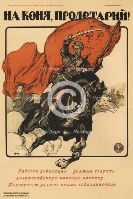 To Horse, proletarian! (Poster), 1918. Artist: Apsit, Alexander Petrovich (1880-1944)