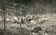 "To The Memory of Brave Men." The Last Stand of Major Wilson on the Shanghai River, 1893, 1900. Creator: Allan Stewart