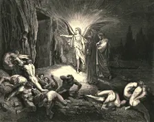 To the gate he came, and with his wand touch'd it c1890. Creator: Gustave Doré