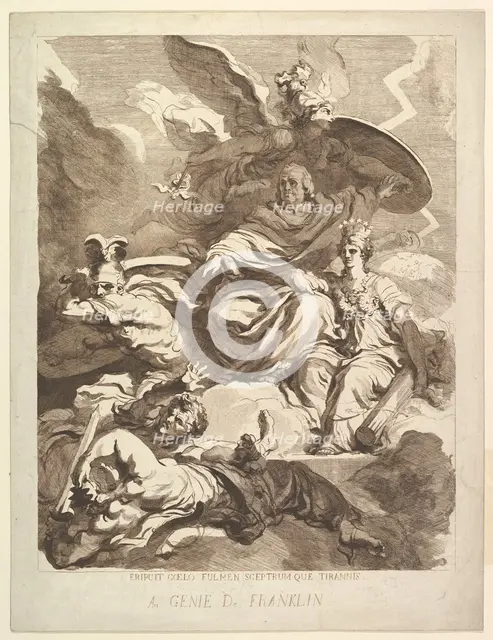 To the Genius of Franklin, 1779. Creator: Marguerite Gerard.