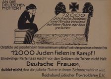 To the German mothers! Leaflet of the Reich Federation of Jewish Front Soldiers, c. 1920