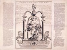 To the Glory of the Rt Honble Sr Robert Walpole 1730. Artist: F Dumouchel