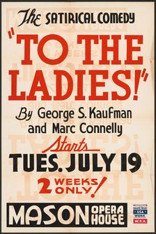 To the Ladies, Los Angeles, 1938. Creator: Unknown