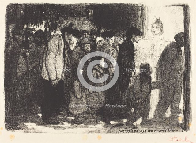 To the True Poor: The Wicked Rich (Aux vrais pauvres: Les mauvais riches), 1894. Creator: Theophile Alexandre Steinlen.