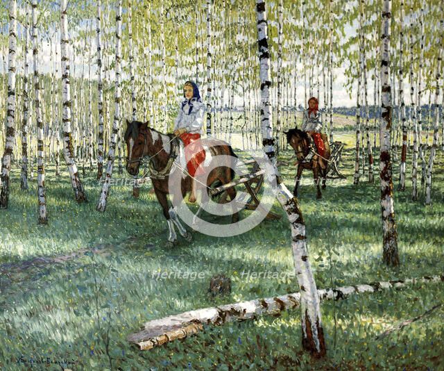 To the Work', 1921.  Creator: Bogdanov-Belsky, Nikolai Petrovich (1868-1945).