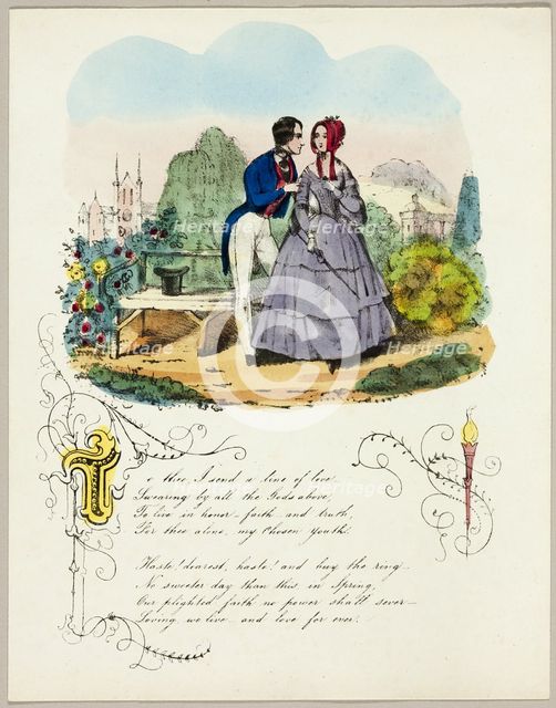 To Thee, I Send a Line of Love (valentine), c. 1842. Creator: Unknown.
