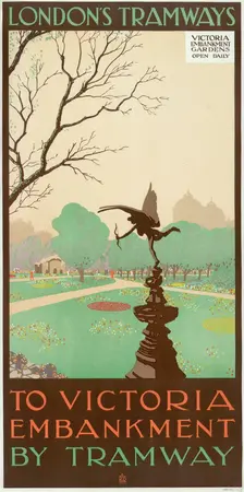 To Victoria Embankment by Tramway London County Council (LCC) Tramways poster, 1928. Artist: Ralph & Brown Studios