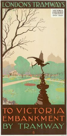 To Victoria Embankment by Tramway London County Council (LCC) Tramways poster, 1928. Artist: Ralph & Brown Studios
