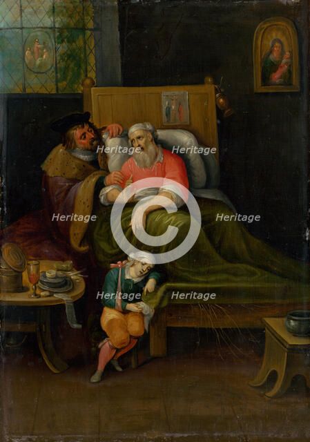 To Visit the Sick (Seven Works of Mercy), c. 1620. Creator: Francken, Frans, the Younger (1581-1642).