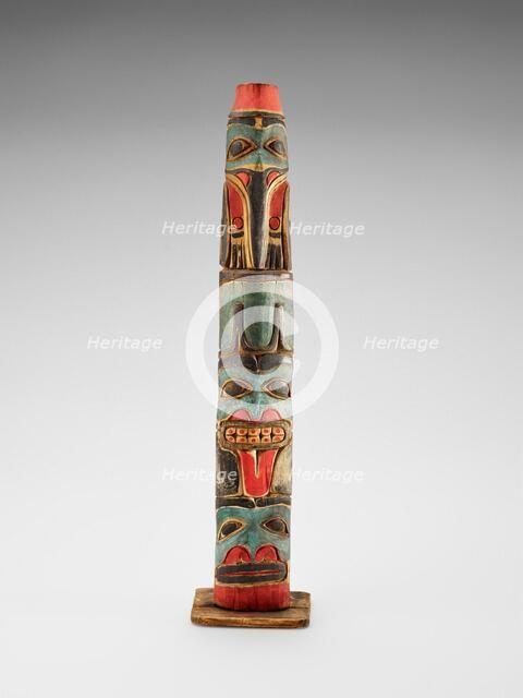 Totem pole model, 1880-1900. Creator: Unknown.